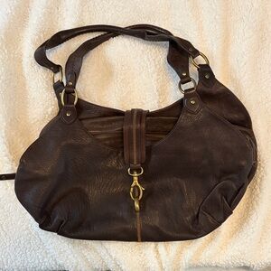 Sigrid Olsen Dark Brown Leather Hobo Bag